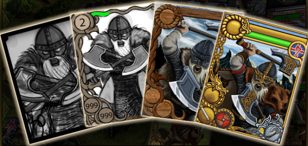 Valhalla, Raids & Gold – The Viking card design